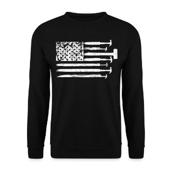 House Demolition Demolition Day USA Flag Patriotic - Unisex Sweatshirt - black - Front - Alina (178cm) & Michal (187cm)