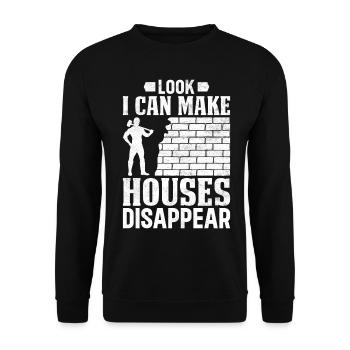 Fun day of house demolition - Unisex Sweatshirt - black - Front - Alina (178cm) & Michal (187cm)
