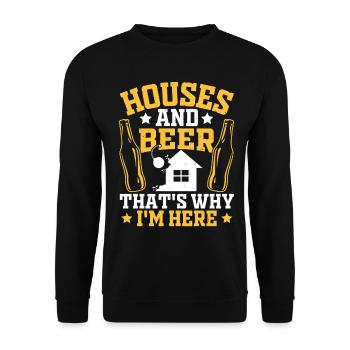 Fun day of house demolition - Unisex Sweatshirt - black - Front - Alina (178cm) & Michal (187cm)