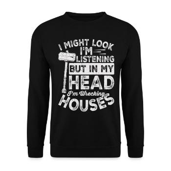 Journée amusante de démolition de maison - Sweat-shirt Unisexe - noir - Devant - Alina (178cm) & Michal (187cm)