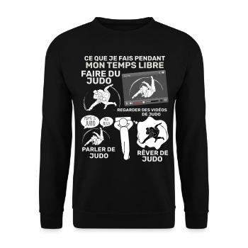 Judo Passion Sport Arts Martiaux - Sweat-shirt Unisexe - noir - Devant - Alina (178cm) & Michal (187cm)