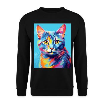 Tenue de chat chat à poil court pour les amoureux des chats - Sweat-shirt Unisexe - noir - Devant - Alina (178cm) & Michal (187cm)