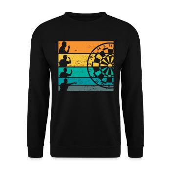 Darts Vintage Dart Retro Vintage Dart - Unisex Pullover - Schwarz - Vorne - Alina (178cm) & Michal (187cm)