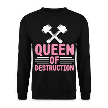 Fun day of house demolition - Unisex Sweatshirt - black - Front - Alina (178cm) & Michal (187cm)
