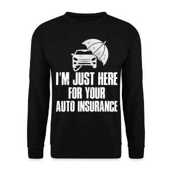 Funny Car Insurance Agent - Unisex Sweatshirt - black - Front - Alina (178cm) & Michal (187cm)
