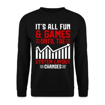Drôle de courtier d’assurance - Sweat-shirt Unisexe - noir - Devant - Alina (178cm) & Michal (187cm)