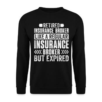Funny Insurance Broker - Unisex Sweatshirt - black - Front - Alina (178cm) & Michal (187cm)