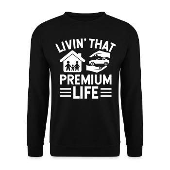 Funny Insurance Broker - Unisex Sweatshirt - black - Front - Alina (178cm) & Michal (187cm)