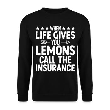 Funny Insurance Broker - Unisex Sweatshirt - black - Front - Alina (178cm) & Michal (187cm)