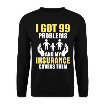 Funny insurance broker - Unisex Sweatshirt - black - Front - Alina (178cm) & Michal (187cm)