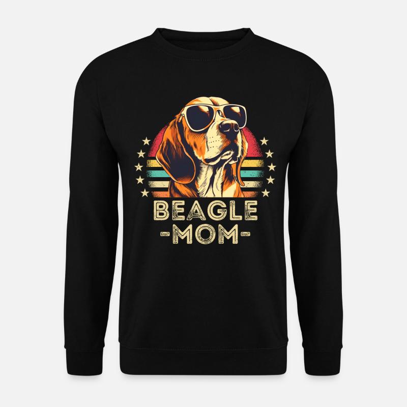 Beagle with sunglasses retro - Unisex Sweatshirt - black