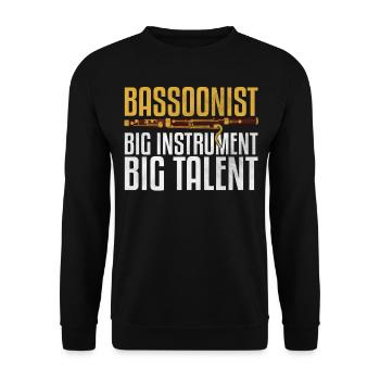 Lustiger Fagottist - Unisex Pullover - Schwarz - Vorne - Alina (178cm) & Michal (187cm)