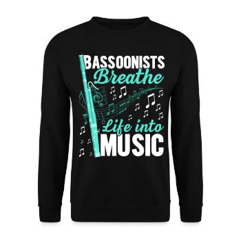 Funny bassoonist - Unisex Sweatshirt - black - Front - Alina (178cm) & Michal (187cm)