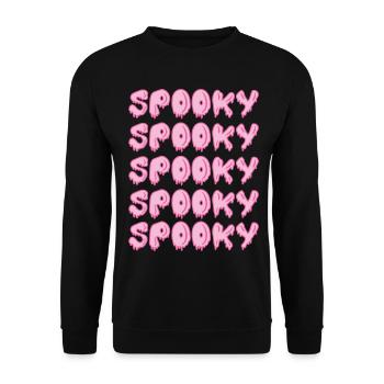 SPOOKY FRISSON PEUR CHAIR DE POULE HALLOWEEN ROSE - Sweat-shirt Unisexe - noir - Devant - Alina (178cm) & Michal (187cm)