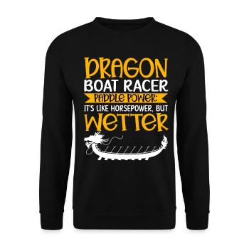 Lustige Drachenboot-Rennfahrer Paddel Pferdestärke - Unisex Pullover - Schwarz - Vorne - Alina (178cm) & Michal (187cm)