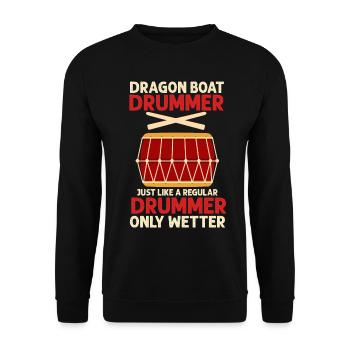 Lustiger Drachenboot-Trommler Nur Wetter Racing - Unisex Pullover - Schwarz - Vorne - Alina (178cm) & Michal (187cm)