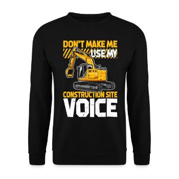 Drôle d’opérateur de pelle HEO - Sweat-shirt Unisexe - noir - Devant - Alina (178cm) & Michal (187cm)