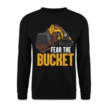 Funny Excavator Driver Heavy Equipment HEO - Unisex Sweatshirt - black - Front - Alina (178cm) & Michal (187cm)