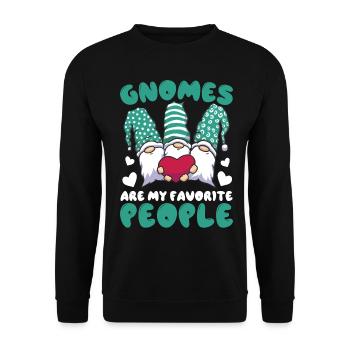 Lustiger Gartenzwerg Gartenarbeit Zwerggarten - Unisex Pullover - Schwarz - Vorne - Alina (178cm) & Michal (187cm)