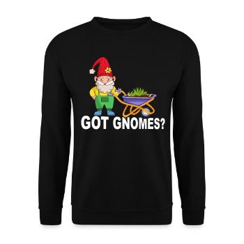Funny garden gnome gardening dwarf garden - Unisex Sweatshirt - black - Front - Alina (178cm) & Michal (187cm)