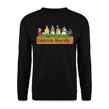 Lustiger Gartenzwerg Gartenarbeit Zwerggarten - Unisex Pullover - Schwarz - Vorne - Alina (178cm) & Michal (187cm)