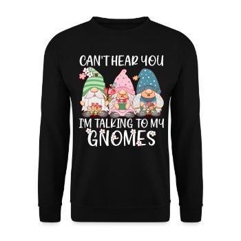 Funny garden gnome gardening dwarf garden - Unisex Sweatshirt - black - Front - Alina (178cm) & Michal (187cm)