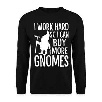 Funny garden gnome gardening dwarf garden - Unisex Sweatshirt - black - Front - Alina (178cm) & Michal (187cm)
