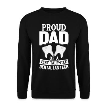 Fier père d’un technicien de laboratoire dentaire talentueux - Sweat-shirt Unisexe - noir - Devant - Alina (178cm) & Michal (187cm)