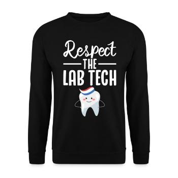 Funny Dental Lab Technician Dentist - Unisex Sweatshirt - black - Front - Alina (178cm) & Michal (187cm)