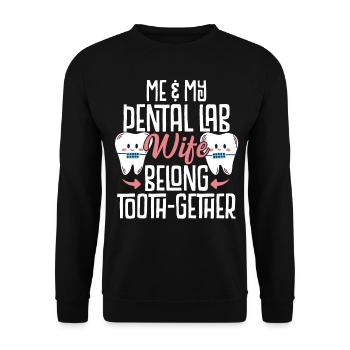 Drôle de mari du laboratoire dentaire - Sweat-shirt Unisexe - noir - Devant - Alina (178cm) & Michal (187cm)