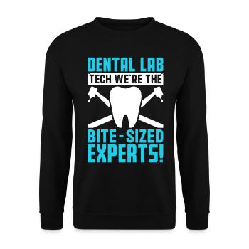 Funny experts for dental laboratory technology in Bissgrösse - Unisex Sweatshirt - black - Front - Alina (178cm) & Michal (187cm)