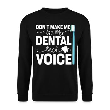Funny Dental Lab Technician Dentist - Unisex Sweatshirt - black - Front - Alina (178cm) & Michal (187cm)