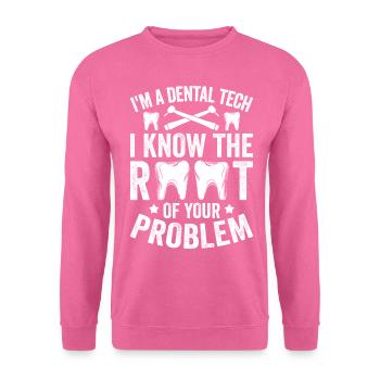 Drôle de technicien pour laboratoire dentaire - Sweat-shirt Unisexe - rose - Devant