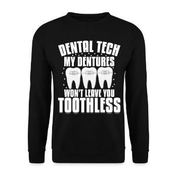 Funny dental technicians - Unisex Sweatshirt - black - Front - Alina (178cm) & Michal (187cm)