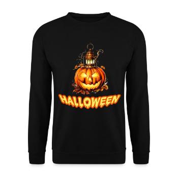Bad Pumpkin Böser Kürbis Halloween - Unisex Pullover - Schwarz - Vorne - Alina (178cm) & Michal (187cm)