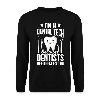 Drôles de prothésistes dentaires - Sweat-shirt Unisexe - noir - Devant - Alina (178cm) & Michal (187cm)