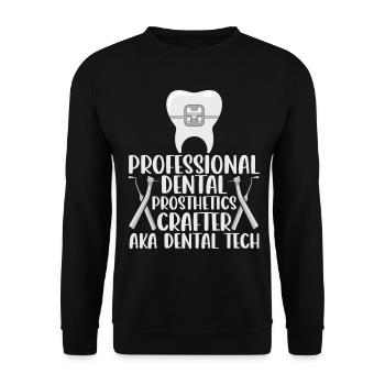 Funny dental technicians - Unisex Sweatshirt - black - Front - Alina (178cm) & Michal (187cm)