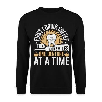 Funny technician for dental lab - Unisex Sweatshirt - black - Front - Alina (178cm) & Michal (187cm)
