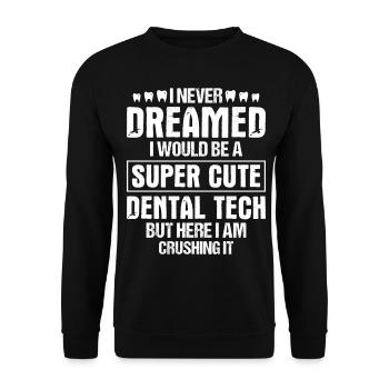 Funny Dental Laboratory Technician Dentist - Unisex Sweatshirt - black - Front - Alina (178cm) & Michal (187cm)