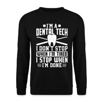 Funny dental technicians - Unisex Sweatshirt - black - Front - Alina (178cm) & Michal (187cm)