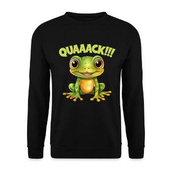 Frosch Quack für einen Frosch Liebhaber - Unisex Pullover - Schwarz - Vorne - Alina (178cm) & Michal (187cm)