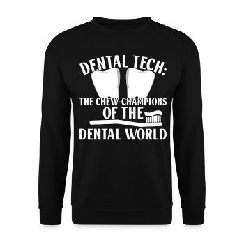 Funny technician for dental lab - Unisex Sweatshirt - black - Front - Alina (178cm) & Michal (187cm)