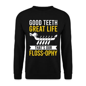 Funny technician for dental lab - Unisex Sweatshirt - black - Front - Alina (178cm) & Michal (187cm)