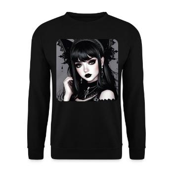 Jolie fille gothique - Sweat-shirt Unisexe - noir - Devant - Alina (178cm) & Michal (187cm)