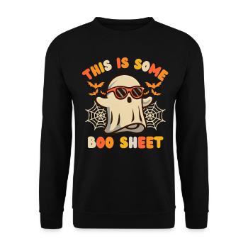Halloween Ghost Sunglasses - Unisex Sweatshirt - black - Front - Alina (178cm) & Michal (187cm)