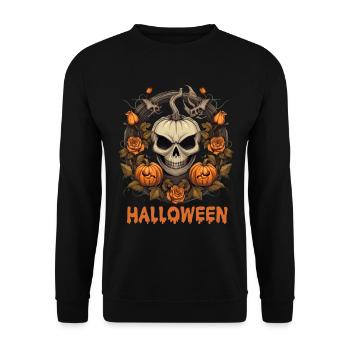 Bad Pumpkin Böser Kürbis Halloween - Unisex Pullover - Schwarz - Vorne - Alina (178cm) & Michal (187cm)
