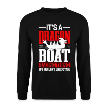 Lustiges Drachenbootrennen würde ich nicht versteh - Unisex Pullover - Schwarz - Vorne - Alina (178cm) & Michal (187cm)