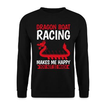 Drôle de course de bateaux-dragons heureux de ne pas tellement vous faire - Sweat-shirt Unisexe - noir - Devant - Alina (178cm) & Michal (187cm)