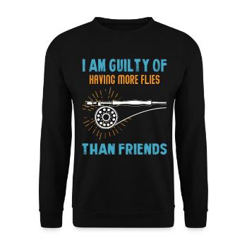 Fly Fishing Addict: Proud of More Flies - Unisex Sweatshirt - black - Front - Alina (178cm) & Michal (187cm)
