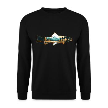 Pêche à la mouche de la truite : le rêve de tous - Sweat-shirt Unisexe - noir - Devant - Alina (178cm) & Michal (187cm)